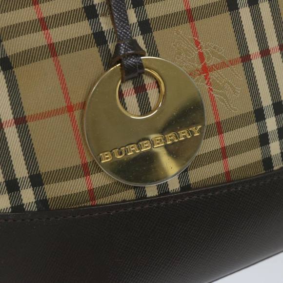 BURBERRY Nova Check Hand Bag Canvas Beige Auth 61346 - Picture 10 of 16